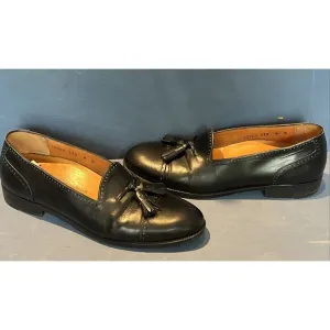 Mephisto Mens Size 8 D Loafers Dress shoes Slip on Black Leather Tassel Cool Air