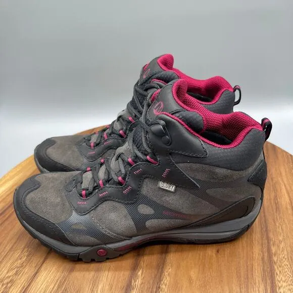 Merrell Azura Carex Mid Boots Womens 8 Brown Waterproof Hiking Trekker Comfort