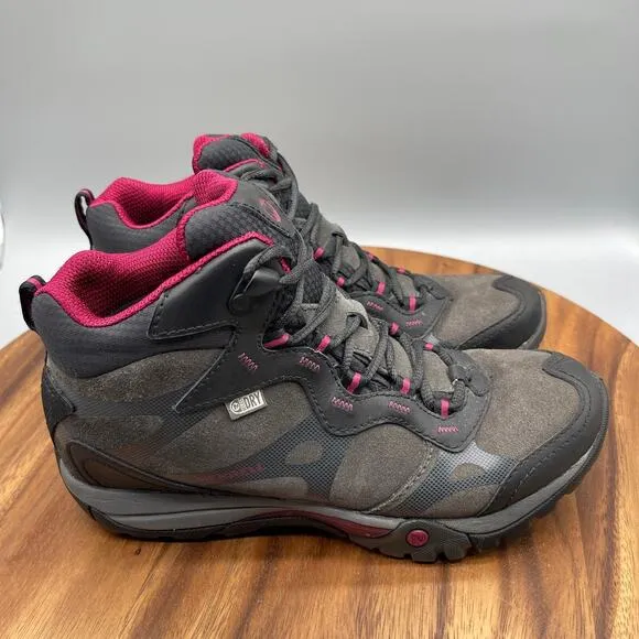 Merrell Azura Carex Mid Boots Womens 8 Brown Waterproof Hiking Trekker Comfort