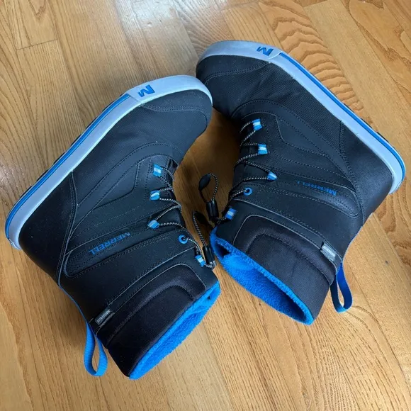 MERRELL BOOTS SNOW BANK WATERPROOF black blue Winter  Warm Youth Boys SIZE 6 6M