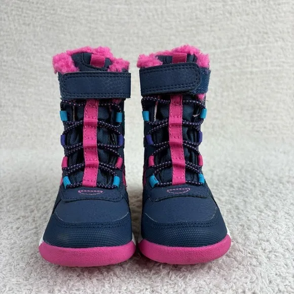 Merrell Boots Toddler Girls 5M Blue Pink Snow Crush 2.0 Waterproof Snow Boots