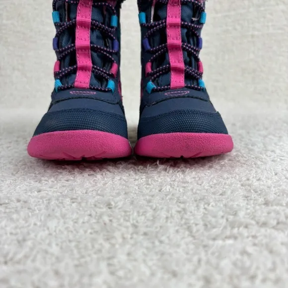 Merrell Boots Toddler Girls 5M Blue Pink Snow Crush 2.0 Waterproof Snow Boots