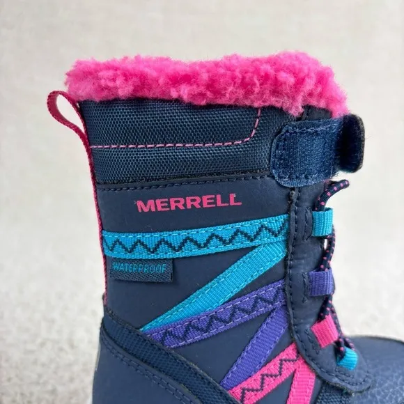 Merrell Boots Toddler Girls 5M Blue Pink Snow Crush 2.0 Waterproof Snow Boots
