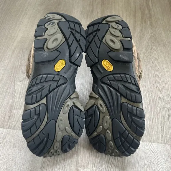 Merrell Moab 2 Men's 9.5 Mid Hiking Boots Wide Brown Waterproof Shoes BAD LACES