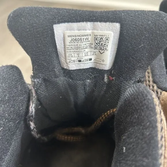 Merrell Moab 2 Men's 9.5 Mid Hiking Boots Wide Brown Waterproof Shoes BAD LACES