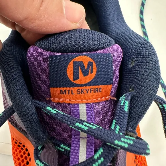 Merrell MTL Skyfire Trail Running Shoes Purple, Orange, Teal Sneakers Women's 11