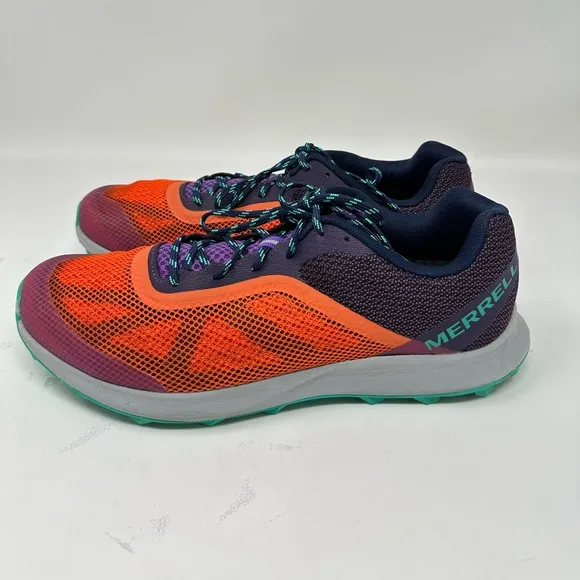 Merrell MTL Skyfire Trail Running Shoes Purple, Orange, Teal Sneakers Women's 11