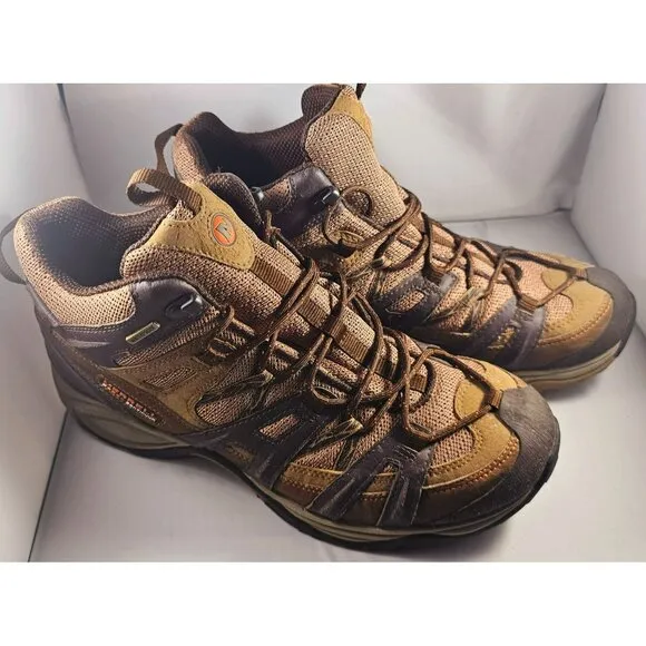 Merrell Pantheon Mid Waterproof Brown Hiking Shoes Mens 11.5