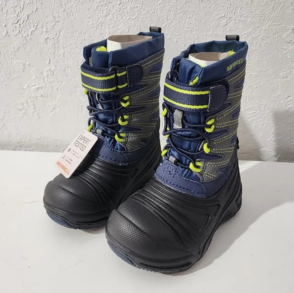 Merrell Snow Quest Lite 3.0 Waterproof Toddler Blue Insulated Snow Boots Sz 6