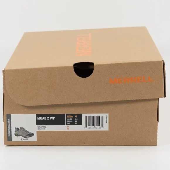 Merrell Women's Moab 2 Ventilator Waterproof 'Granite' J06026 Outdoor size 6-11