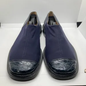 Mezlan Casual Stretch Slipon Black Loafer Shoes Genuine Crocodile Mens 9.5‎