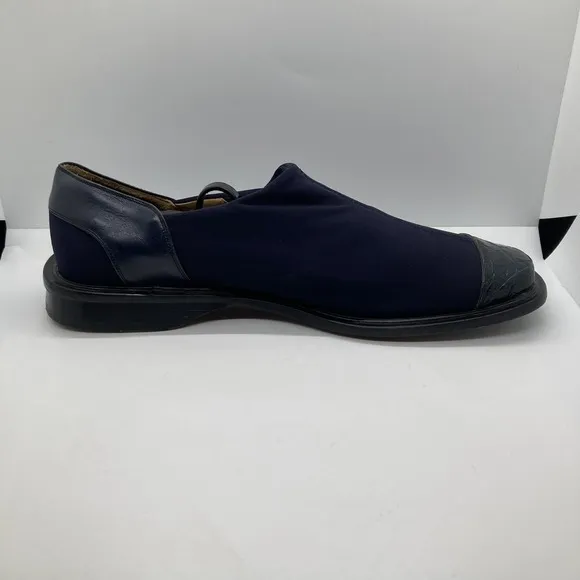 Mezlan Casual Stretch Slipon Black Loafer Shoes Genuine Crocodile Mens 9.5‎