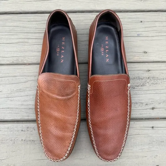 Mezlan leather slip on loafers shoes size 13 M