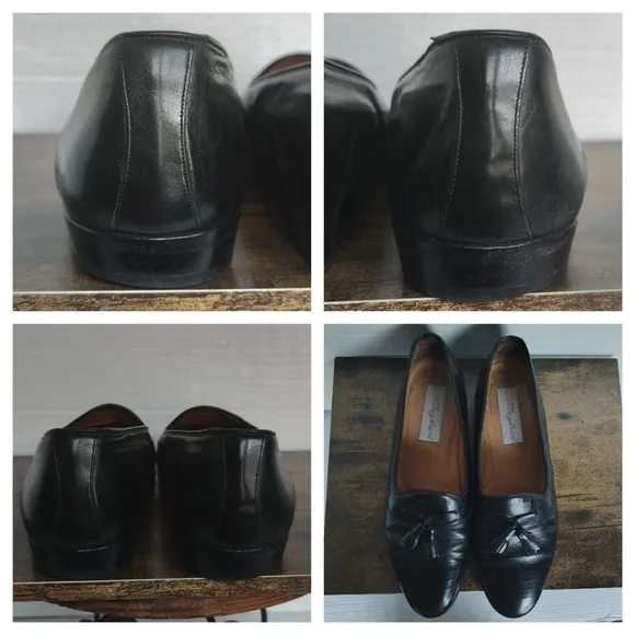 Mezlan Leather Tasseled Slip On Loafer Size 11 Academia Classic Black