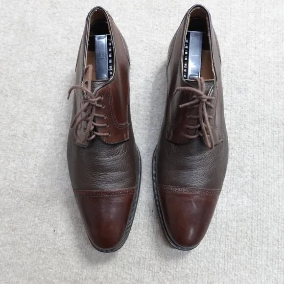 Mezlan Shoes 9M Brown Cap Toe Deerskin Leather Orbison Made in Spain