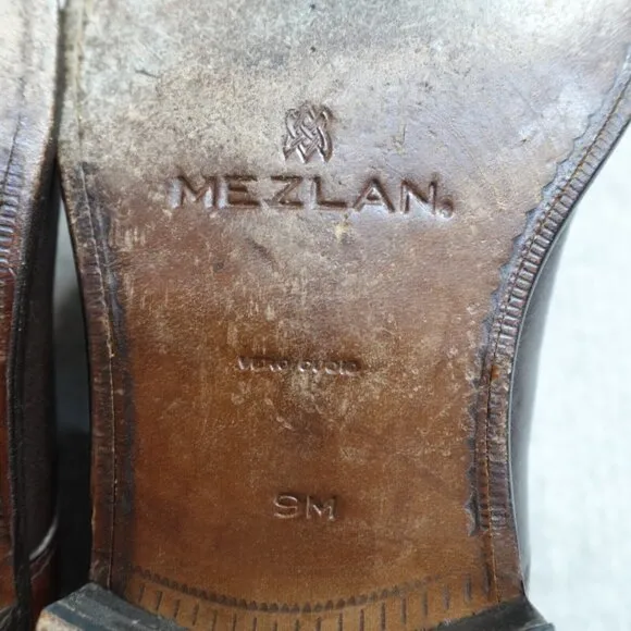 Mezlan Shoes 9M Brown Cap Toe Deerskin Leather Orbison Made in Spain