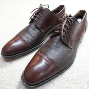 Mezlan Shoes 9M Brown Cap Toe Deerskin Leather Orbison Made in Spain