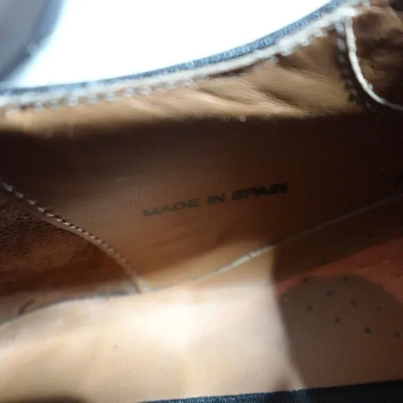 Mezlan Shoes 9M Brown Cap Toe Deerskin Leather Orbison Made in Spain