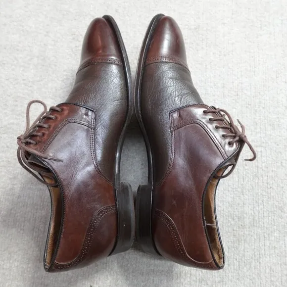 Mezlan Shoes 9M Brown Cap Toe Deerskin Leather Orbison Made in Spain