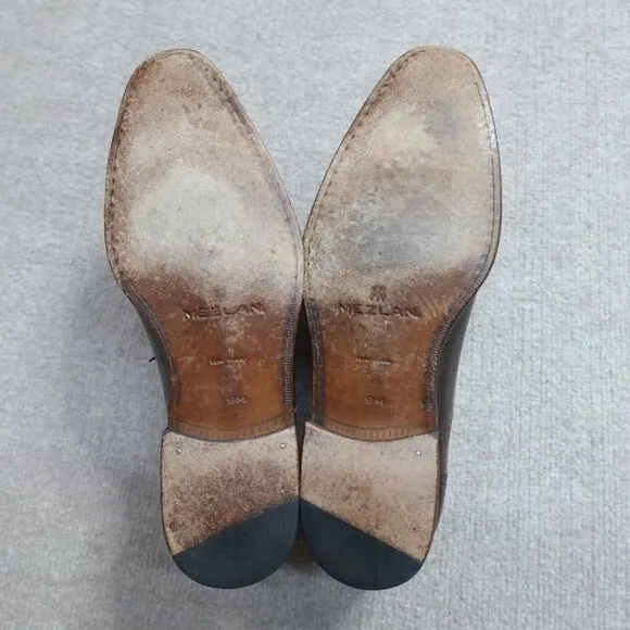 Mezlan Shoes 9M Brown Cap Toe Deerskin Leather Orbison Made in Spain