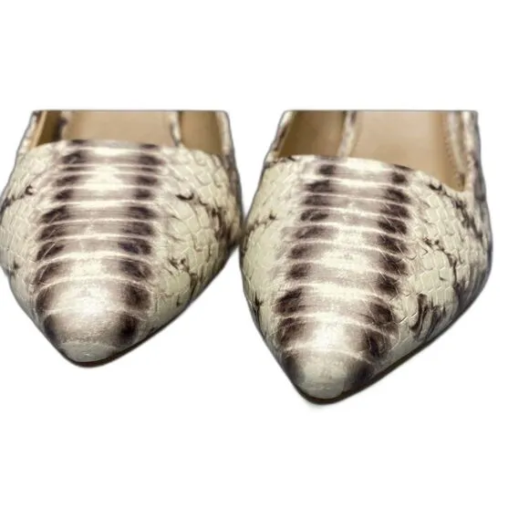 Michael Kors &quot;Dorothy&quot; Snake Embossed Goat Leather Pointed Toe Pumps 3&quot; Heel