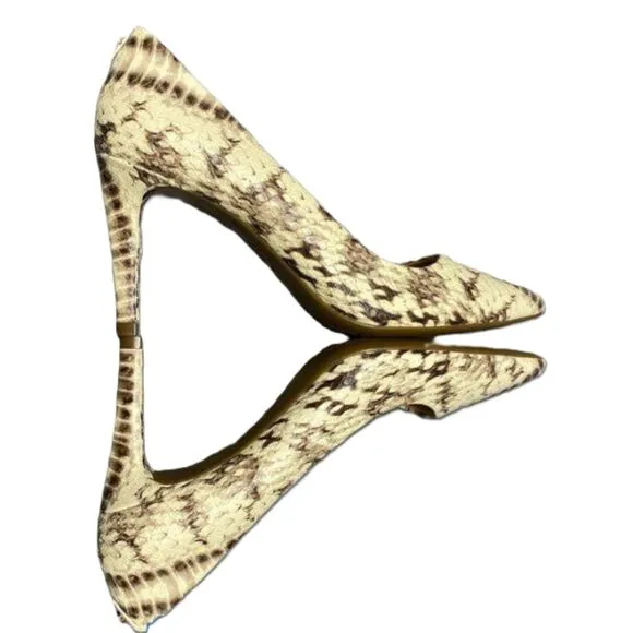 Michael Kors &quot;Dorothy&quot; Snake Embossed Goat Leather Pointed Toe Pumps 3&quot; Heel