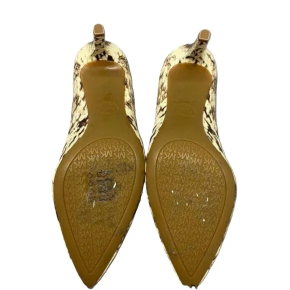 Michael Kors &quot;Dorothy&quot; Snake Embossed Goat Leather Pointed Toe Pumps 3&quot; Heel