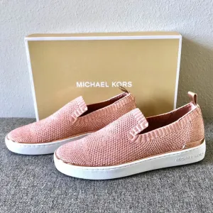 MICHAEL KORS Metallic Rose Gold Slip On Sneakers