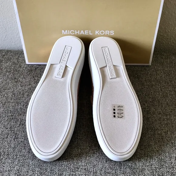 MICHAEL KORS Metallic Rose Gold Slip On Sneakers