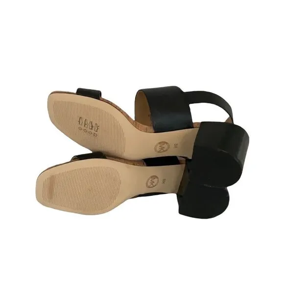 MICHAEL KORS NEW IN BOX BLACK LEATHER SLIP ON SANDAL SHOES SIZE 8M