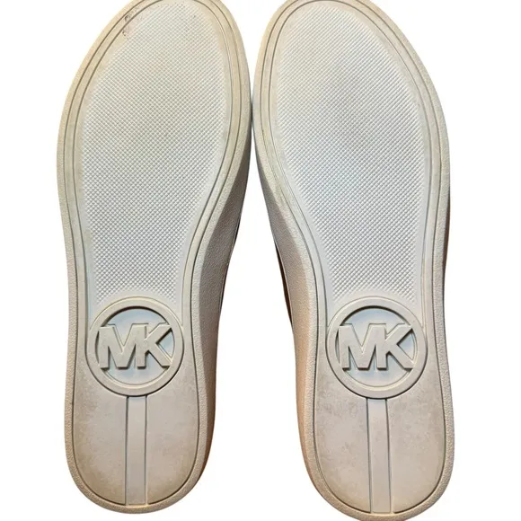 Michael Kors Slip-On Sneakers Women's 6.5M Metallic Bronze Leather MK Logo