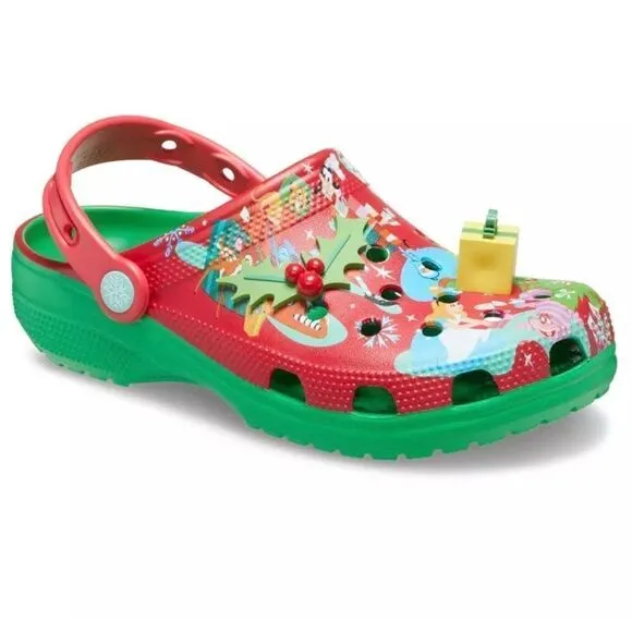 Mickey Mouse &amp; Friends Holiday Christmas CROCS Shoes Disney NWT W 6, 7 &amp; 10