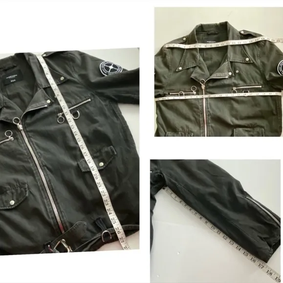 💣Midnight Studios Shane Gonzales Poplin Bondage Rider Biker Moto Jacket Patches