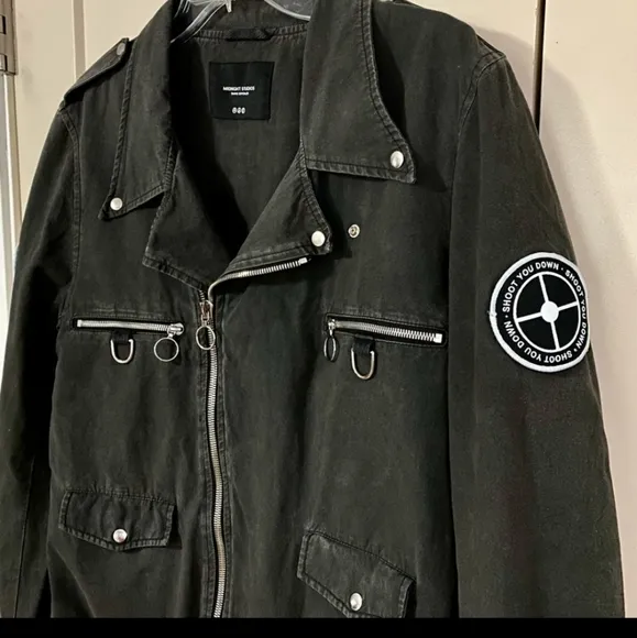 💣Midnight Studios Shane Gonzales Poplin Bondage Rider Biker Moto Jacket Patches