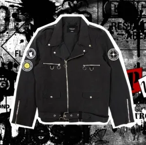 💣Midnight Studios Shane Gonzales Poplin Bondage Rider Biker Moto Jacket Patches