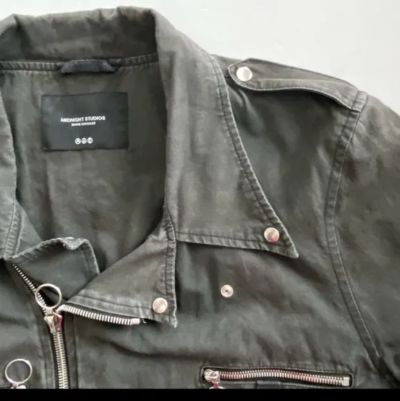 💣Midnight Studios Shane Gonzales Poplin Bondage Rider Biker Moto Jacket Patches