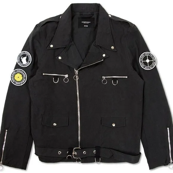 💣Midnight Studios Shane Gonzales Poplin Bondage Rider Biker Moto Jacket Patches