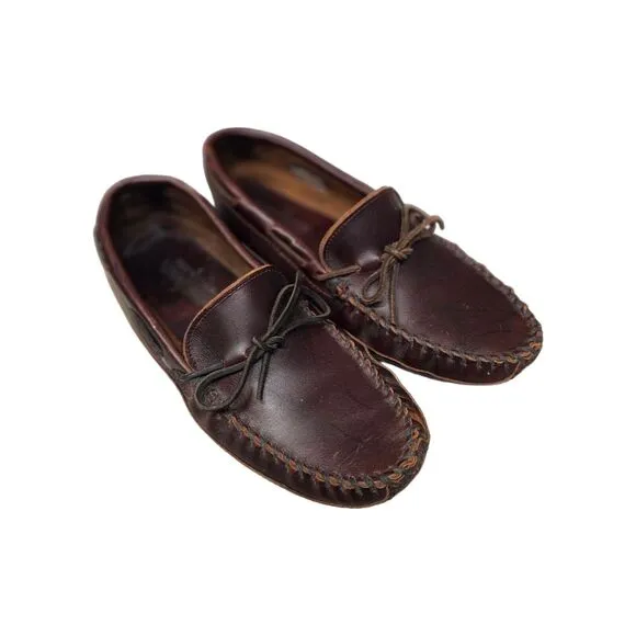 MINNETONKA  Driving Loafers Slip On Casual Size 10 Brown Leather