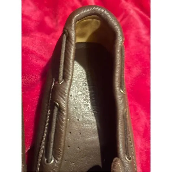 MINNETONKA Driving Loafer Shoes Mens 12 Brown Leather Shoes
