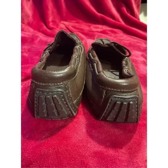 MINNETONKA Driving Loafer Shoes Mens 12 Brown Leather Shoes