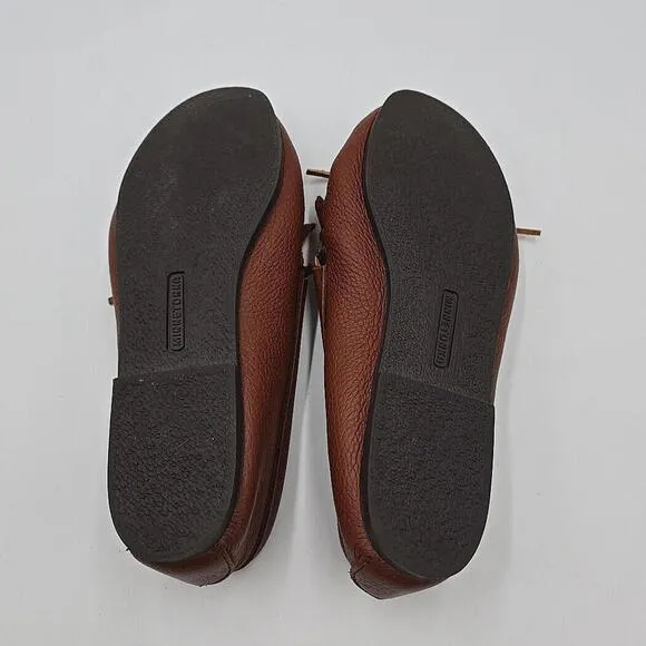 Minnie Tonka Light Brown Leather Slip-On Moccasin Shoes for Size 10 US 38W