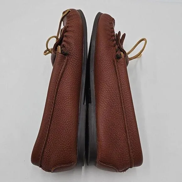Minnie Tonka Light Brown Leather Slip-On Moccasin Shoes for Size 10 US 38W