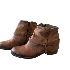Miz Mooz Brown Leather Ankle Boots Women’s 39 8.5 NEW