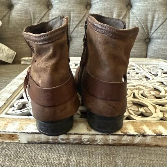 Miz Mooz Brown Leather Ankle Boots Women’s 39 8.5 NEW
