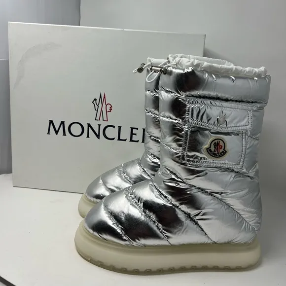 Monclear Gaia Pocket Mid Snow Boot Silver | 9.5