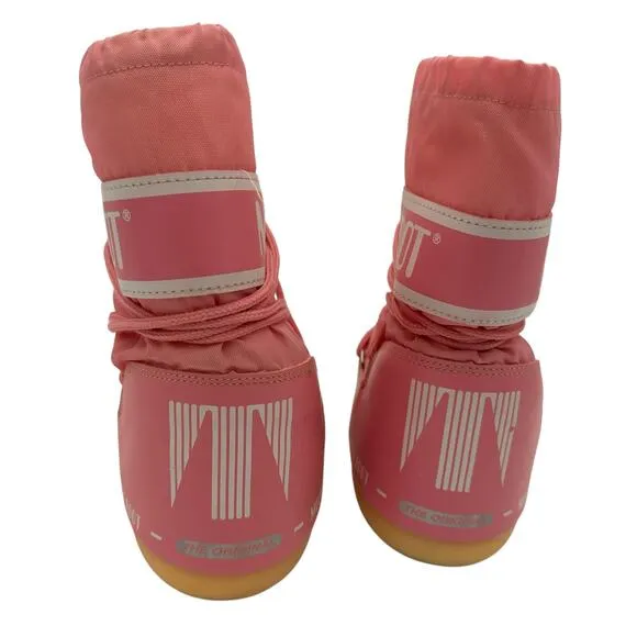 Moon Boot Girls Pink Icon Logo Nylon Snow Boots Size 10 - 12.5