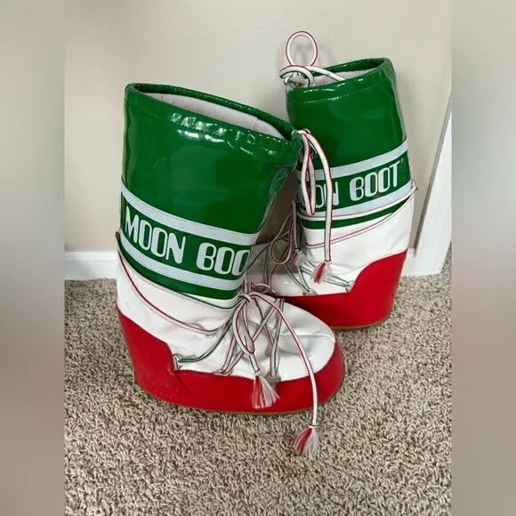 Moon Boots Women’s Size 10 42/44 Italy Flag Colors Limited Edition
