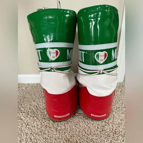 Moon Boots Women’s Size 10 42/44 Italy Flag Colors Limited Edition
