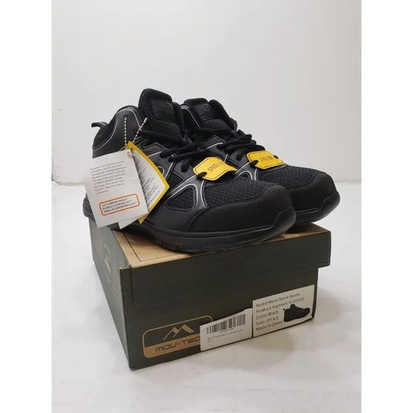 Mov-Tec Mens Shoes Sneakers Steel Toe Workwear Lace Up Ankle Support Black 8.5