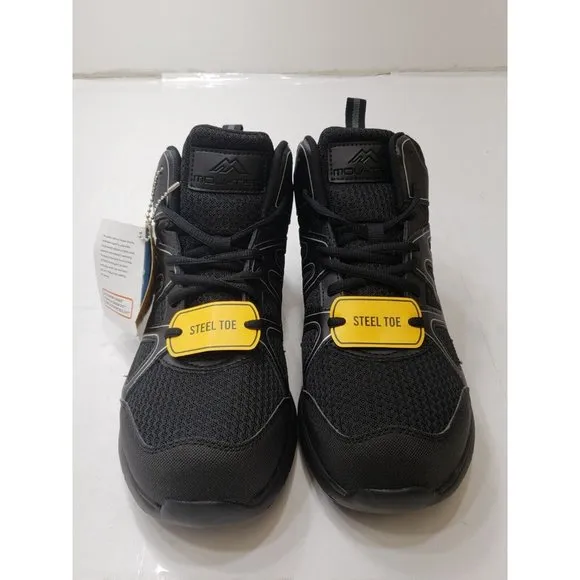 Mov-Tec Mens Shoes Sneakers Steel Toe Workwear Lace Up Ankle Support Black 8.5